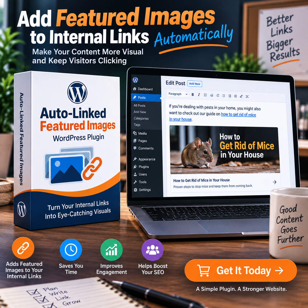 Auto Linked Featured Images for WordPress