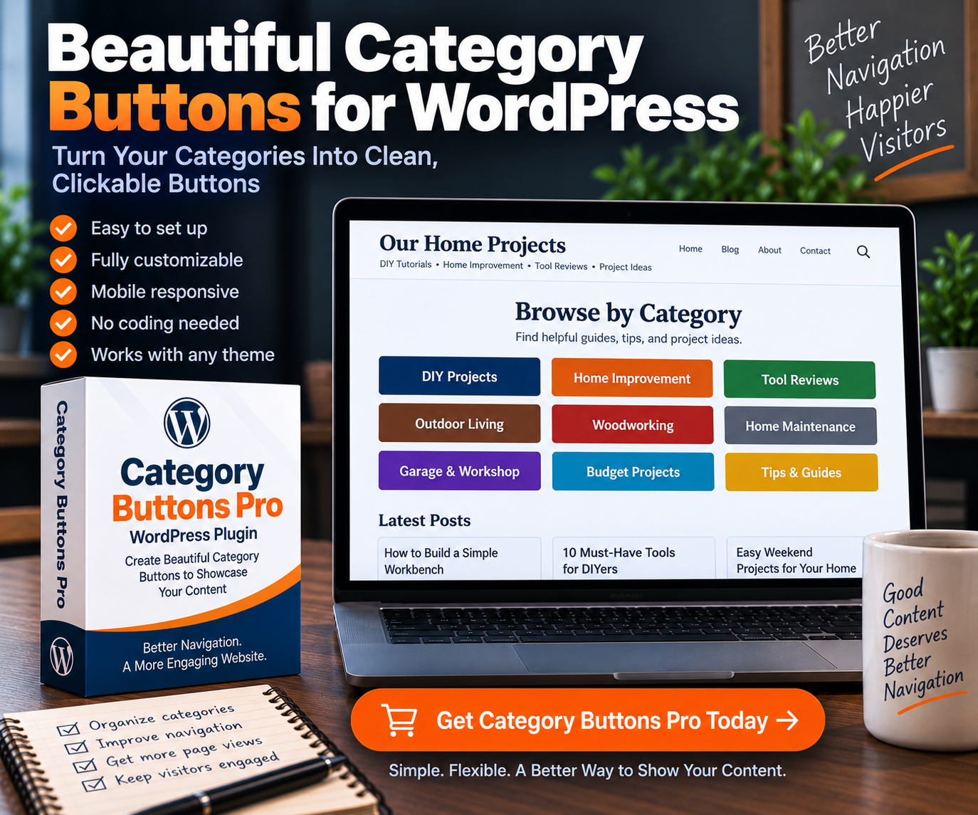 WordPress Category Buttons Pro