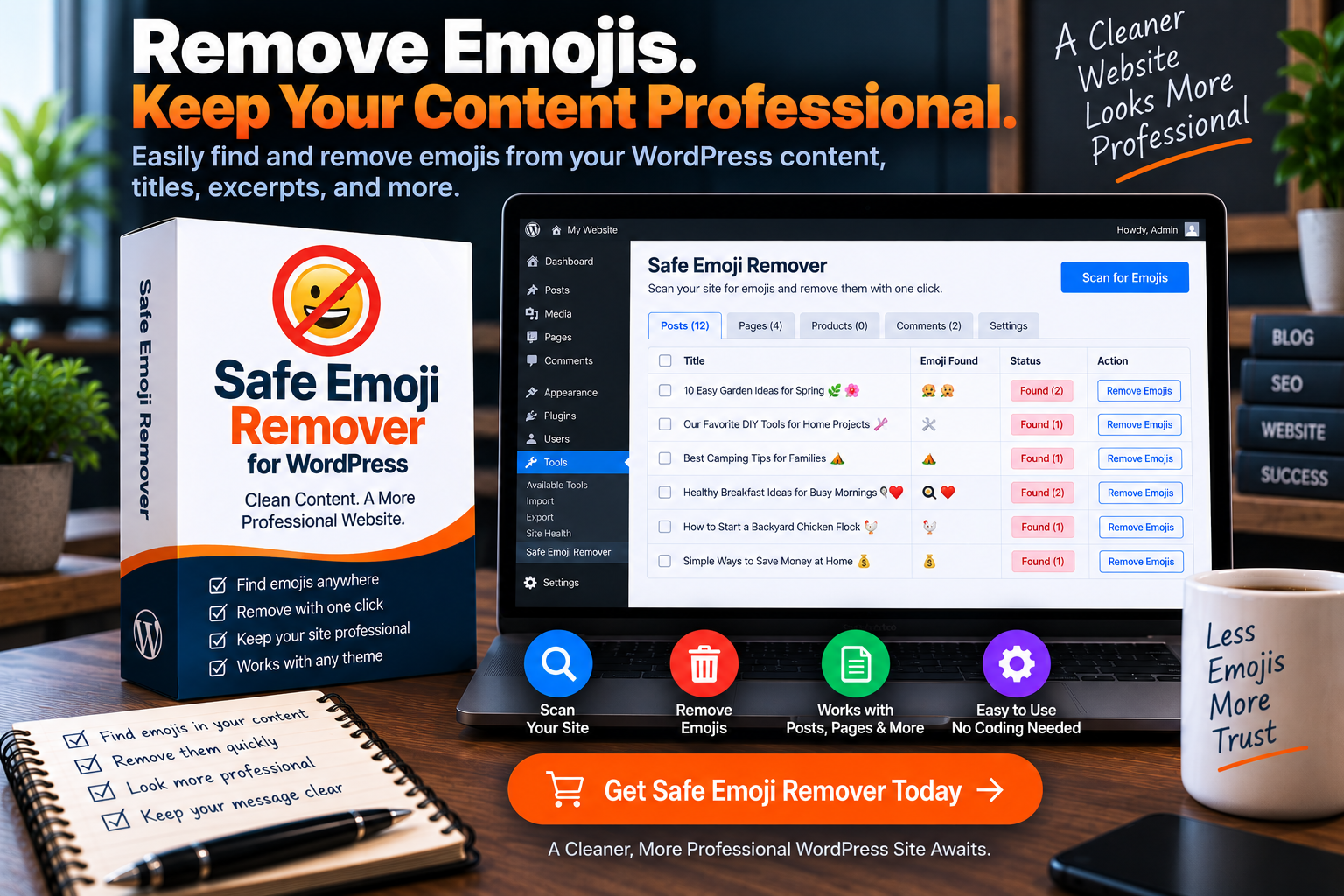 Safe Emoji Remover for WordPress